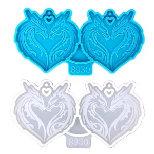 Moules Silicones Pendentif Dragons Coeur